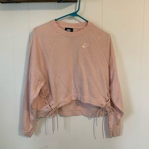 Pink Nike Cropped Sweatshirt